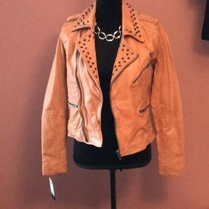 Bagatelle city 100% leather studded  moto jacket